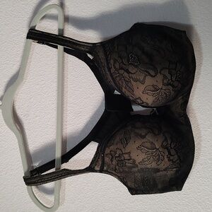 Cacique Black/Beige Wired Bra Size 42D